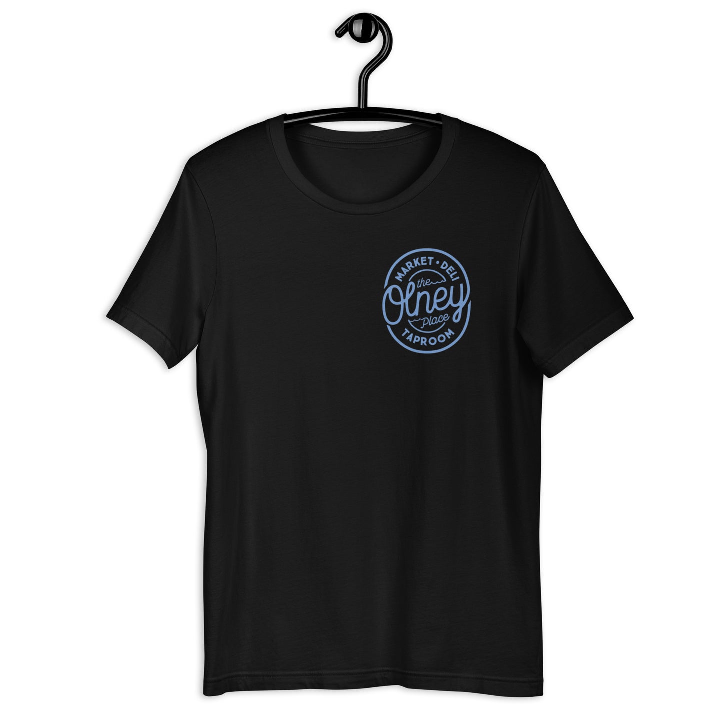 Olney place Basic tee Heather Prism Ice Blue print