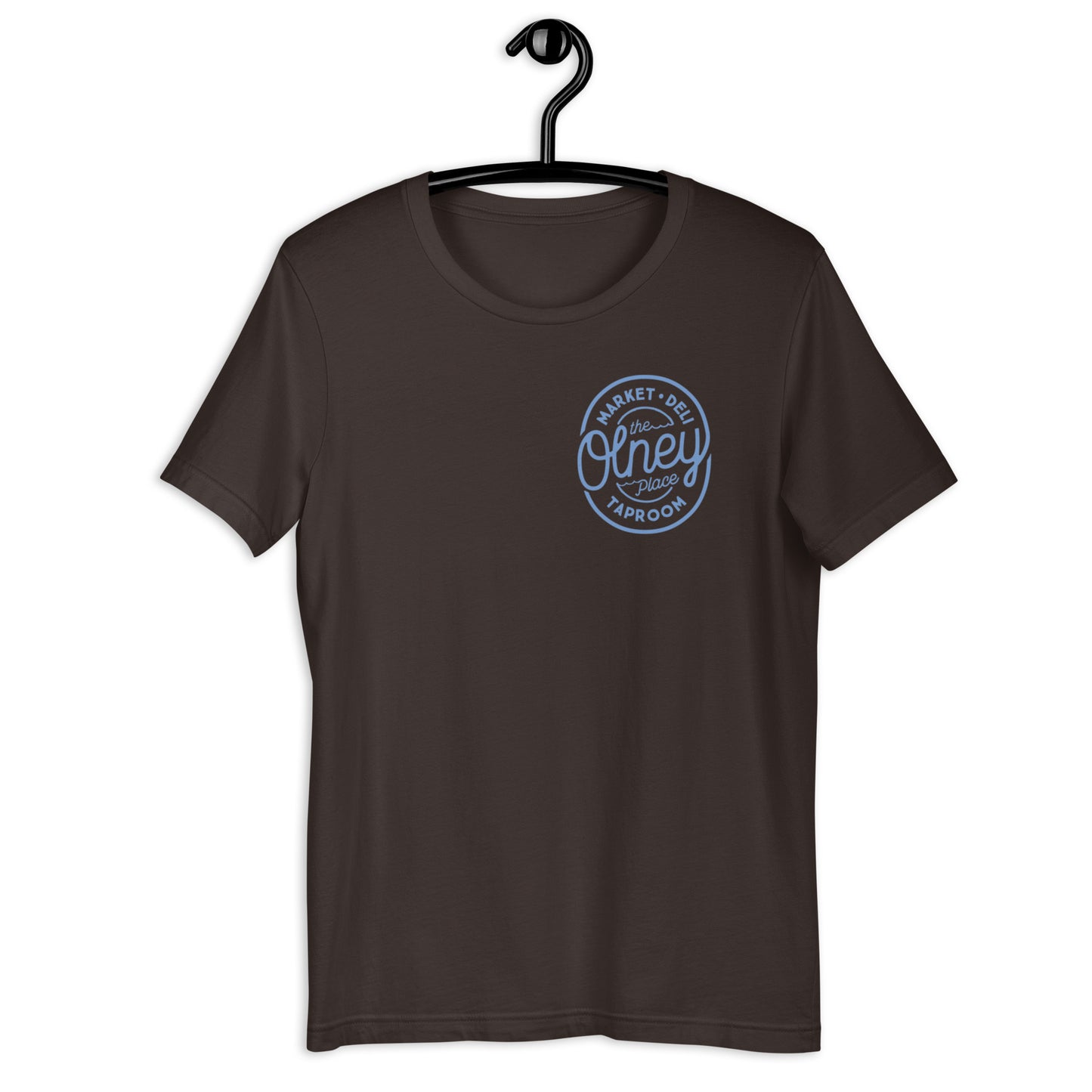 Olney place Basic tee Heather Prism Ice Blue print