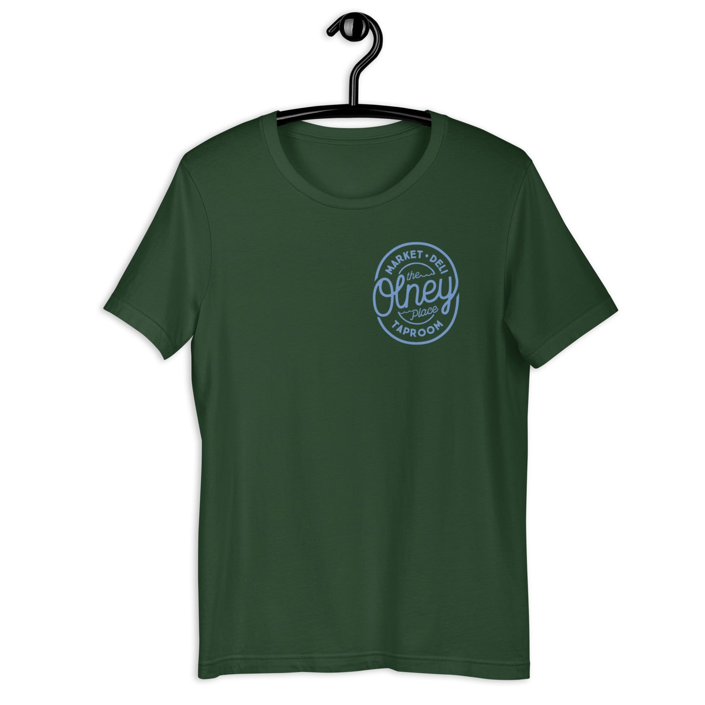 Olney place Basic tee Heather Prism Ice Blue print