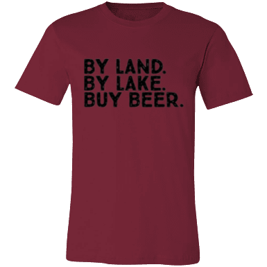 Land, Lake, Beer Short Sleeve T-Shirt