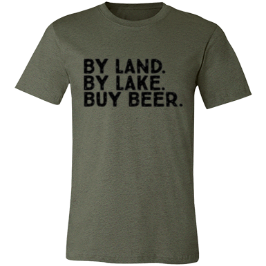Land, Lake, Beer Short Sleeve T-Shirt