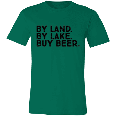 Land, Lake, Beer Short Sleeve T-Shirt