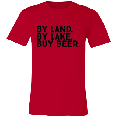 Land, Lake, Beer Short Sleeve T-Shirt