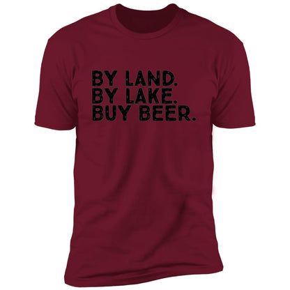 Land, Lake, Beer Short Sleeve T-Shirt
