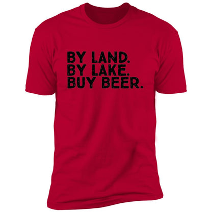 Land, Lake, Beer Short Sleeve T-Shirt