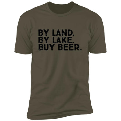 Land, Lake, Beer Short Sleeve T-Shirt