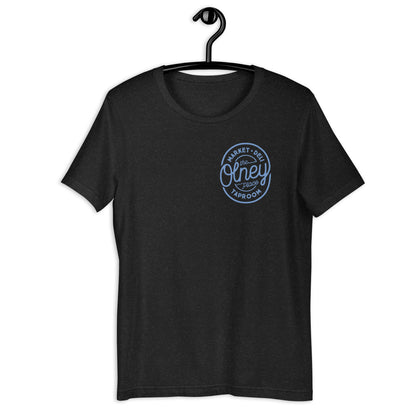 Olney place Basic tee Heather Prism Ice Blue print