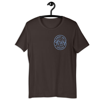 Olney place Basic tee Heather Prism Ice Blue print