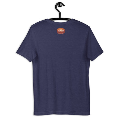 Olney place Basic tee Heather Prism Ice Blue print